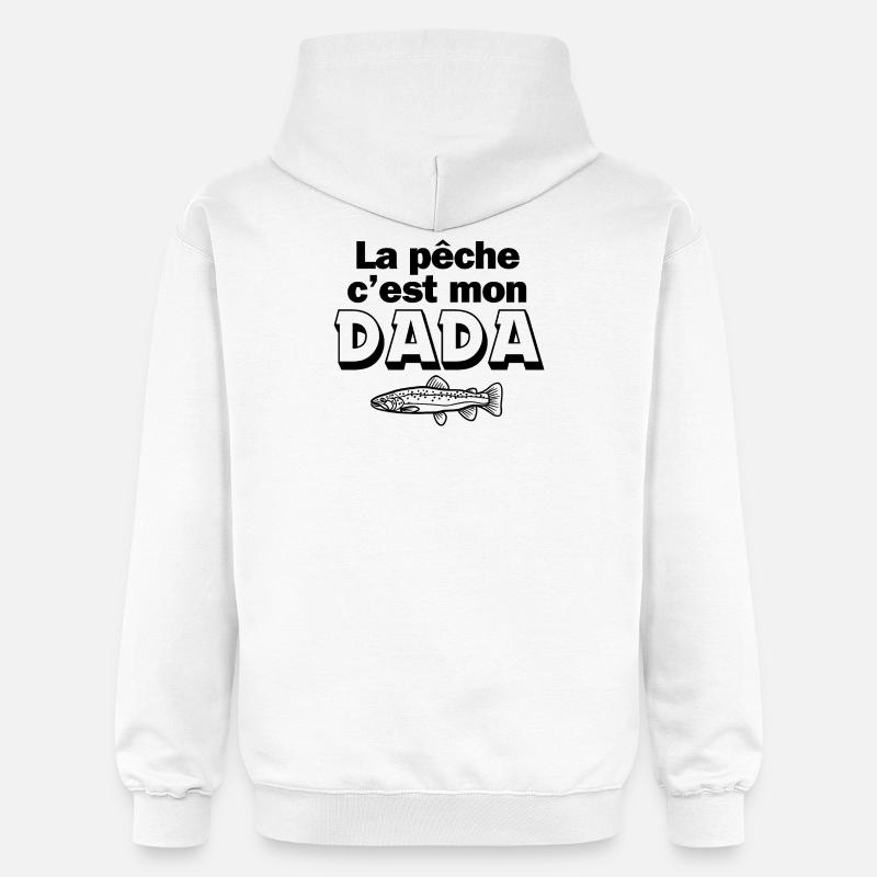 pêche, pêcheur, canne à pêche - Sweat à capuche Softstyle® Gildan Unisexe - blanc