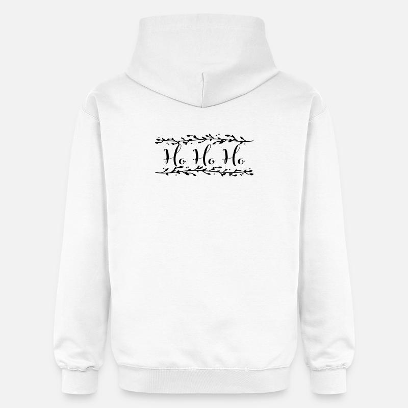 « Ho Ho Ho » Père Noël Gui - Sweat à capuche Softstyle® Gildan Unisexe - blanc
