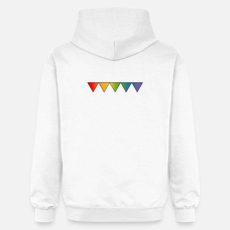 Triangles queer arc-en-ciel - Sweat à capuche Softstyle® Gildan Unisexe - blanc