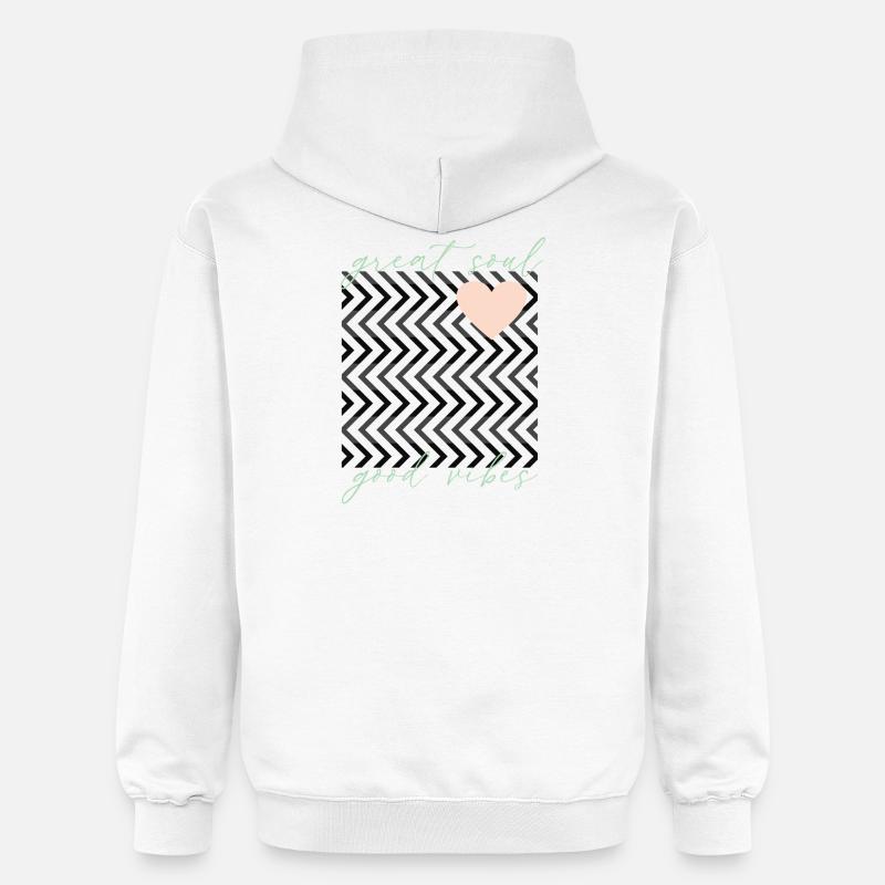 Des ondes positives, une grande âme - Sweat à capuche Softstyle® Gildan Unisexe - blanc