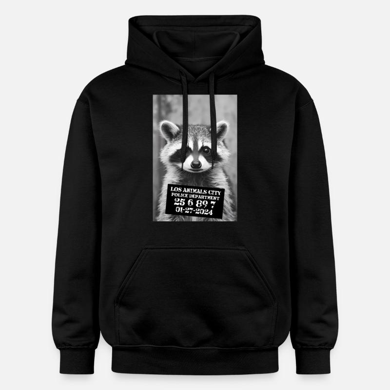 Drôle de raton laveur Mugshot - Sweat à capuche Softstyle® Gildan Unisexe - noir
