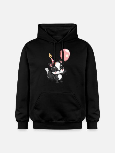Skunk Birthday Comic - Gildan Unisex Softstyle® Midweight Hoodie - black
