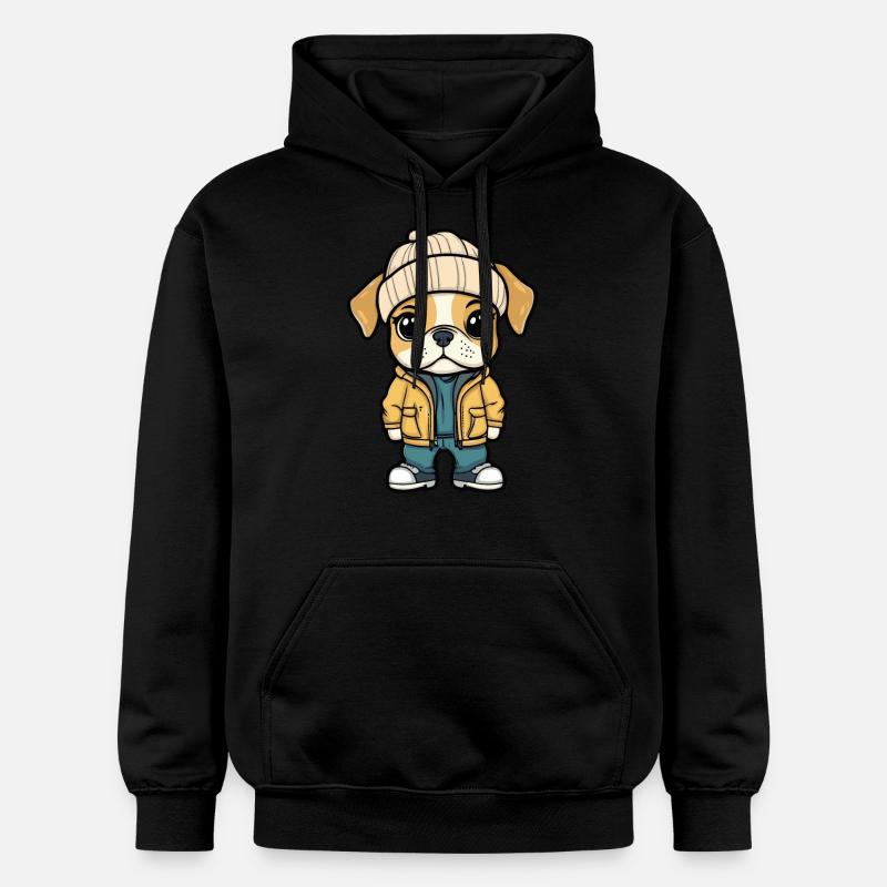 Boxer Chien Élégant - Sweat à capuche Softstyle® Gildan Unisexe - noir