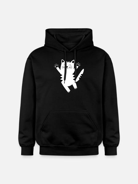 cat - Gildan Unisex Softstyle® Midweight Hoodie - black