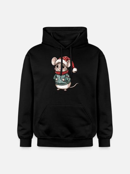 Mouse Christmas Comic - Gildan Unisex Softstyle® Midweight Hoodie - black