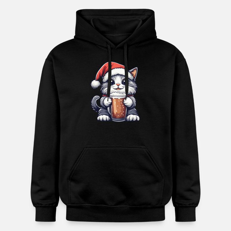 Cat Bière Noël Noël - Sweat à capuche Softstyle® Gildan Unisexe - noir