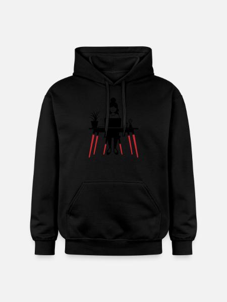 Learning Woman Computer Job - Gildan Unisex Softstyle® Midweight Hoodie - black