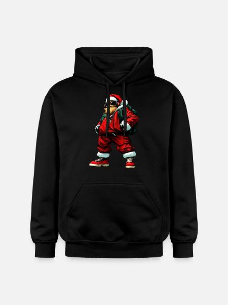 Christmas Rapper - Gildan Unisex Softstyle® Midweight Hoodie - black