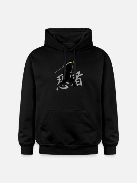 ninja kanji (A, 3c) - Gildan Unisex Softstyle® Midweight Hoodie - black