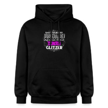 TERVUEREN - Glitzer - Gildan Unisex Softstyle® Midweight Hoodie - Schwarz - Vorne - Marisol (170cm) & Nik (191cm)