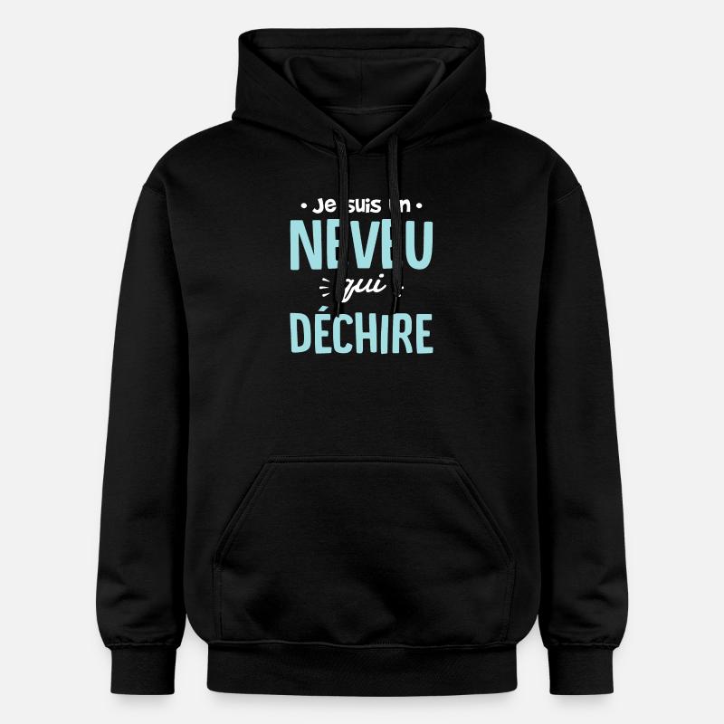 Neveu qui déchire drole - Sweat à capuche Softstyle® Gildan Unisexe - noir