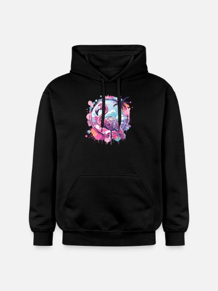 Flamingo - Gildan Unisex Softstyle® Midweight Hoodie - Schwarz