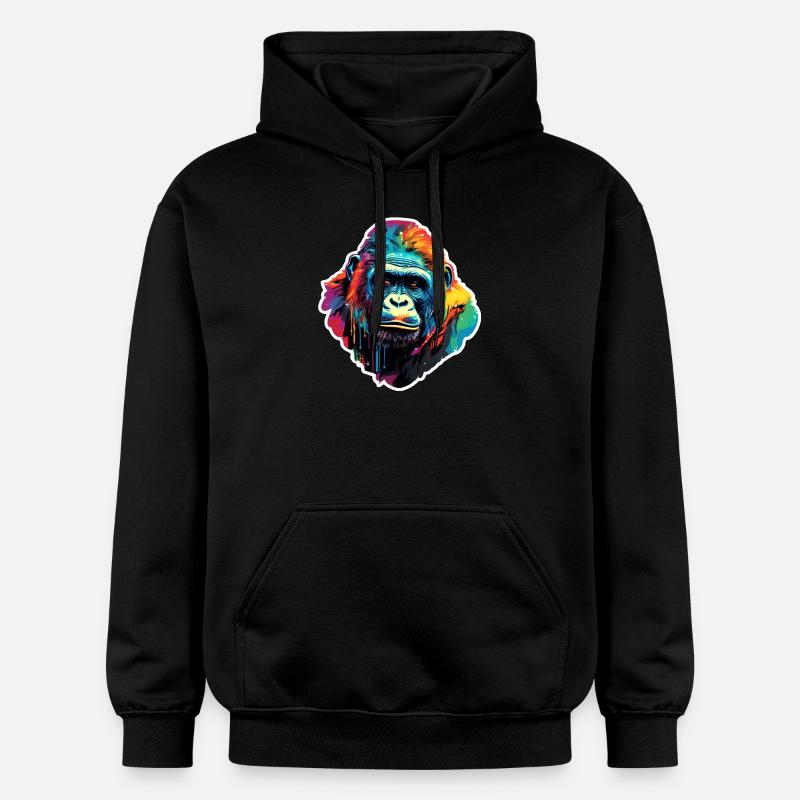 Gorille Psychédélique - Sweat à capuche Softstyle® Gildan Unisexe - noir