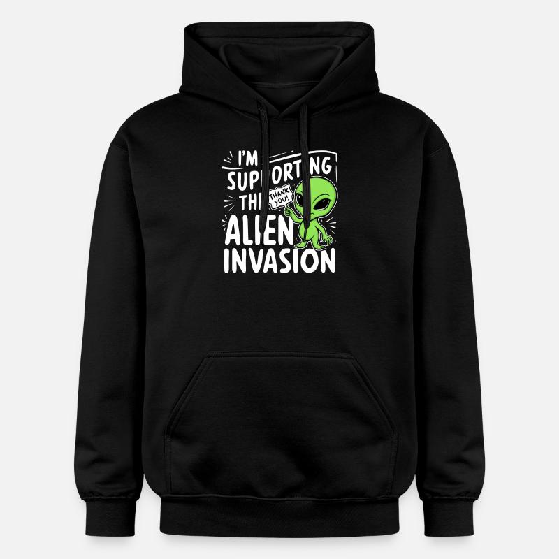 invasion extra terrestre - humour - Sweat à capuche Softstyle® Gildan Unisexe - noir