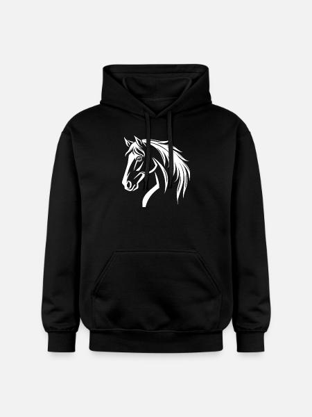 Horse - Gildan Unisex Softstyle® Midweight Hoodie - black