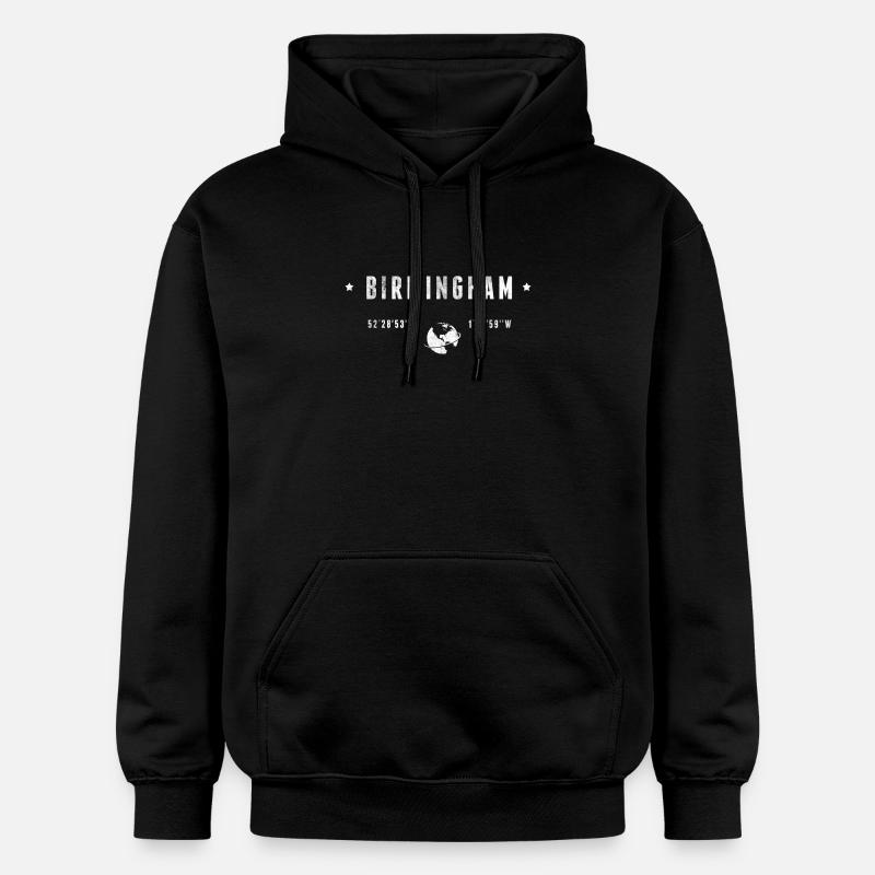 Birmingham Coordonnées Géographiques Stylisées - Sweat à capuche Softstyle® Gildan Unisexe - noir