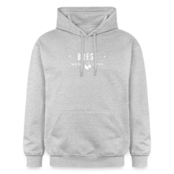 Brest Coordonnées Géographiques Stylisées - Sweat à capuche Softstyle® Gildan Unisexe - gris clair chiné - Devant - Liana (172cm) & Jaron (178cm)