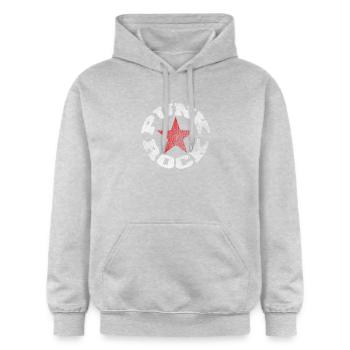 punk rock - Gildan Unisex Softstyle® Midweight Hoodie - light heather grey - Front - Liana (172cm) & Jaron (178cm)