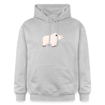 Schwein / Pig - Gildan Unisex Softstyle® Midweight Hoodie - Hellgrau meliert - Vorne - Liana (172cm) & Jaron (178cm)