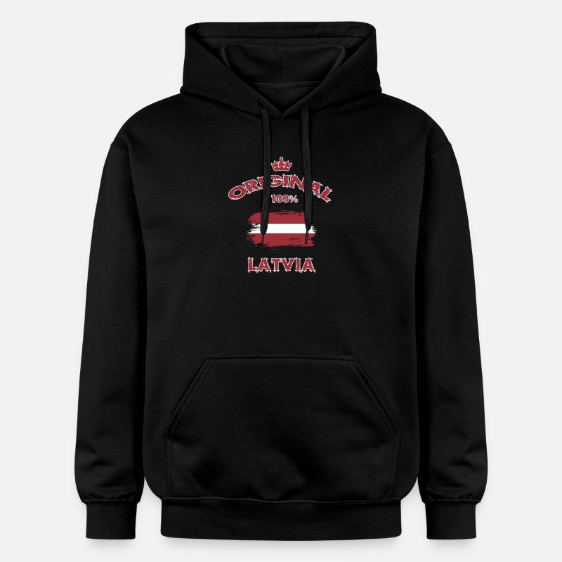 Lettonie 100 % / Cadeau drapeau latvia - Sweat à capuche Softstyle® Gildan Unisexe - noir