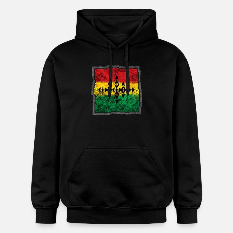 Abstraktes Reggae Färbe-Cross - Gildan Unisex Softstyle® Midweight Hoodie - Schwarz