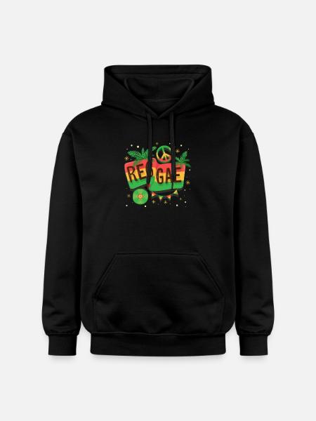 Reggae Flag Rainbow Vibe - Gildan Unisex Softstyle® Midweight Hoodie - black