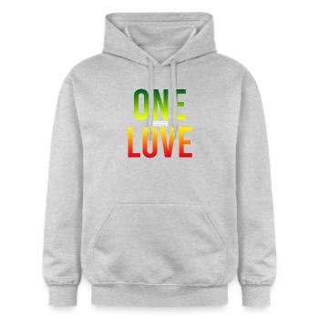 One Love Gradient: Unity in Color - Gildan Unisex Softstyle® Midweight Hoodie - light heather grey - Front - Liana (172cm) & Jaron (178cm)