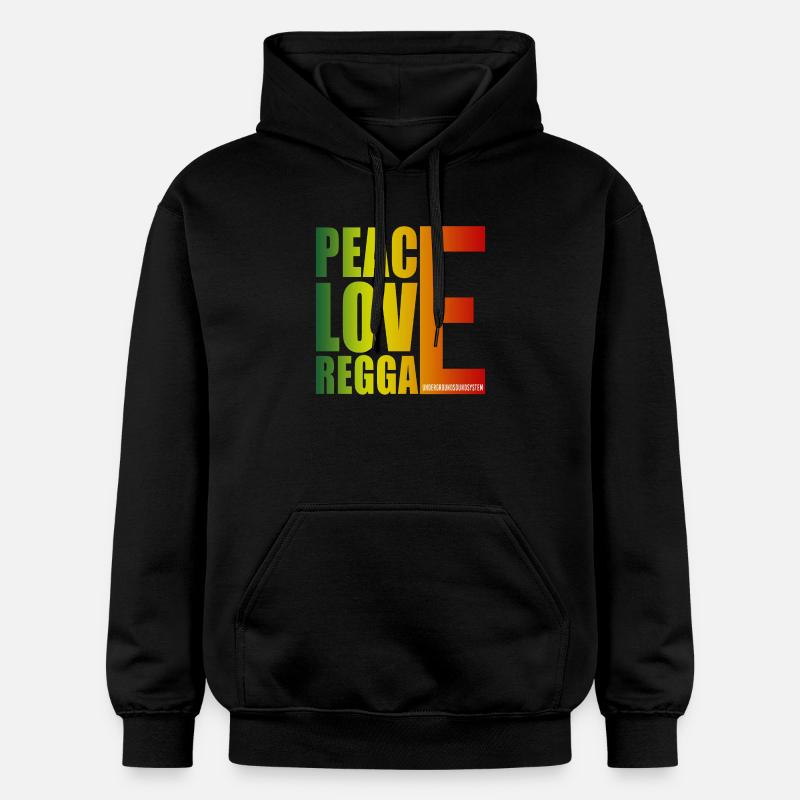 Paix Amour Reggae Gradient - Sweat à capuche Softstyle® Gildan Unisexe - noir