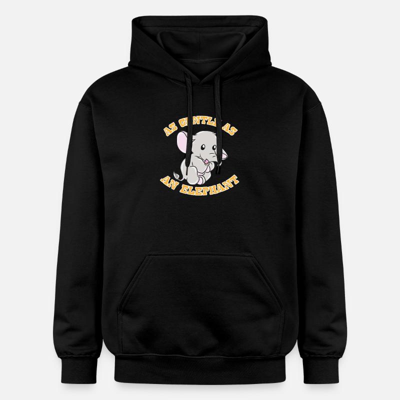 Idée cadeau éléphant - Sweat à capuche Softstyle® Gildan Unisexe - noir