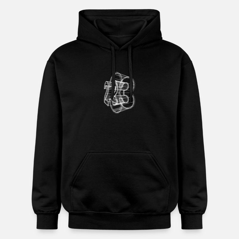 23 cadre 3D - Sweat à capuche Softstyle® Gildan Unisexe - noir