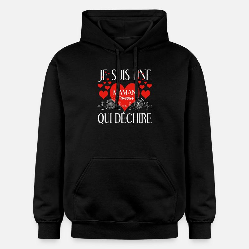 Message d'amour pour maman - Sweat à capuche Softstyle® Gildan Unisexe - noir