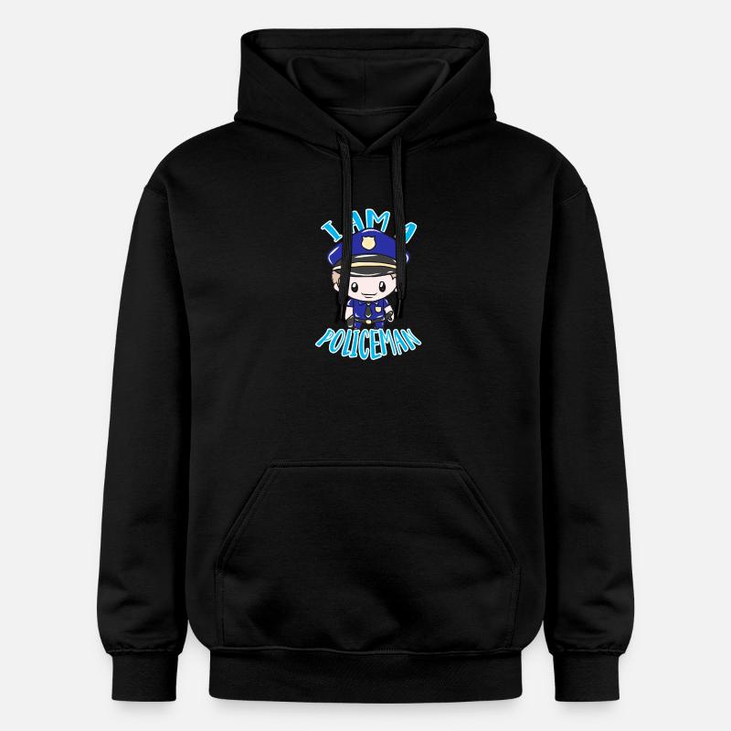 Dessin animé Je suis un policier - Sweat à capuche Softstyle® Gildan Unisexe - noir