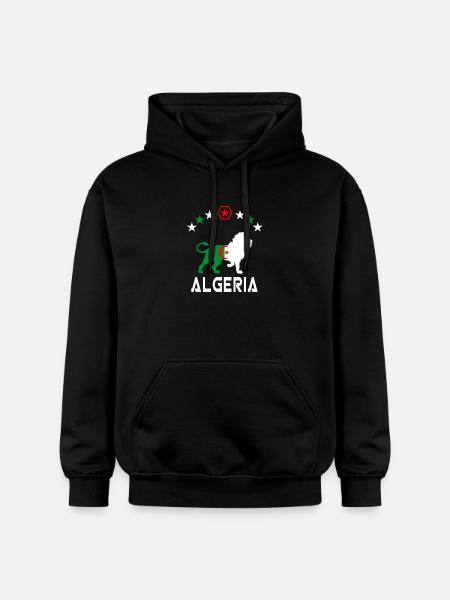 Algeria Lion Flags Design/ Gift - Gildan Unisex Softstyle® Midweight Hoodie - black