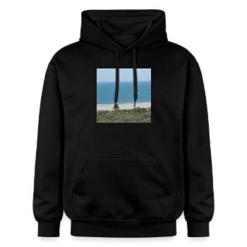 Strand Spanien Urlaub Ferien Reise Meer - Gildan Unisex Softstyle® Midweight Hoodie - Schwarz - Vorne - Marisol (170cm) & Nik (191cm)