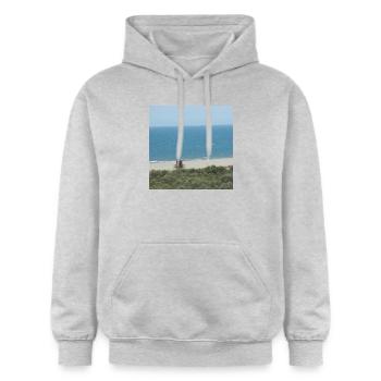 Strand Spanien Urlaub Ferien Reise Meer - Gildan Unisex Softstyle® Midweight Hoodie - Hellgrau meliert - Vorne - Liana (172cm) & Jaron (178cm)