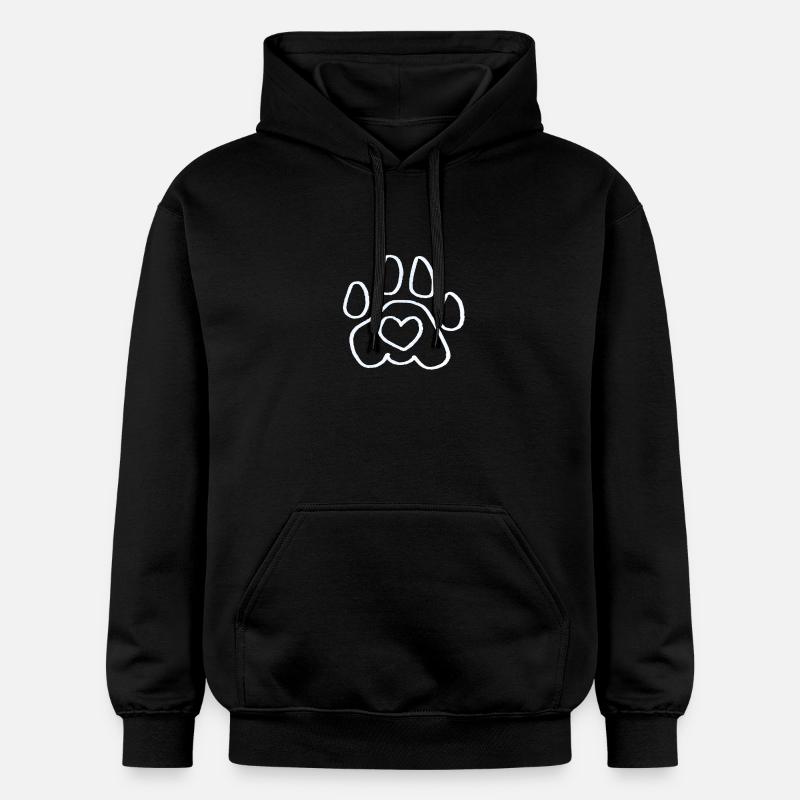 Empreinte de patte de chien - Sweat à capuche Softstyle® Gildan Unisexe - noir