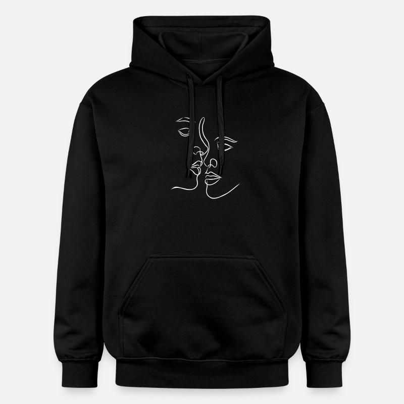 Verliebte Gesichter - Gildan Unisex Softstyle® Midweight Hoodie - Schwarz
