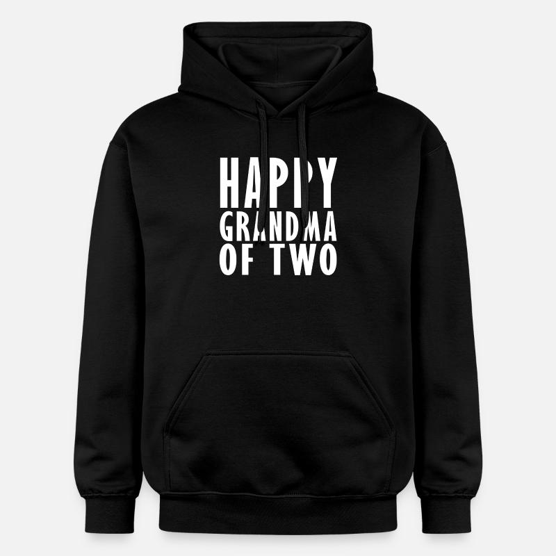Heureuse grand-mère de 2 - Sweat à capuche Softstyle® Gildan Unisexe - noir