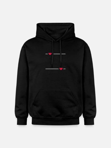 Line Heart Stroke Ornament - Gildan Unisex Softstyle® Midweight Hoodie - black