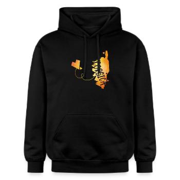 Corsica - Gildan Unisex Softstyle® Midweight Hoodie - Schwarz - Vorne - Marisol (170cm) & Nik (191cm)