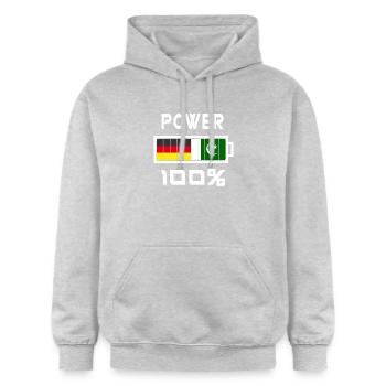 Germany and Pakistan Power 100% - Gildan Unisex Softstyle® Midweight Hoodie - light heather grey - Front - Liana (172cm) & Jaron (178cm)