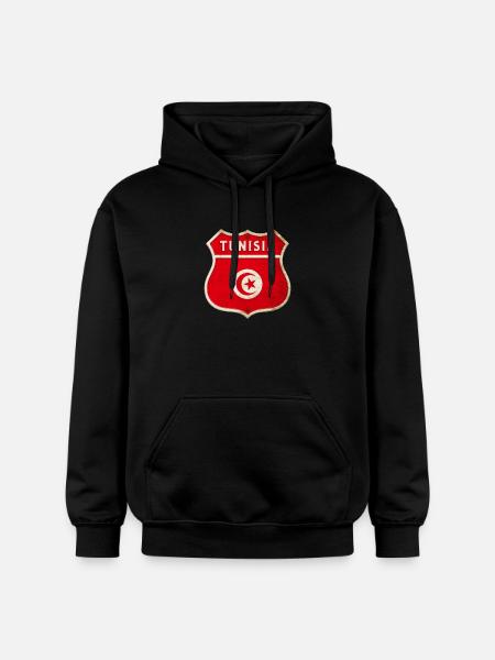 Tunisie Armoiries Drapeaux Design - Sweat à capuche Softstyle® Gildan Unisexe - noir