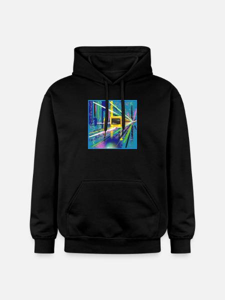 Abstrakte U-Bahn Berlin Graffiti Design - Gildan Unisex Softstyle® Midweight Hoodie - Schwarz