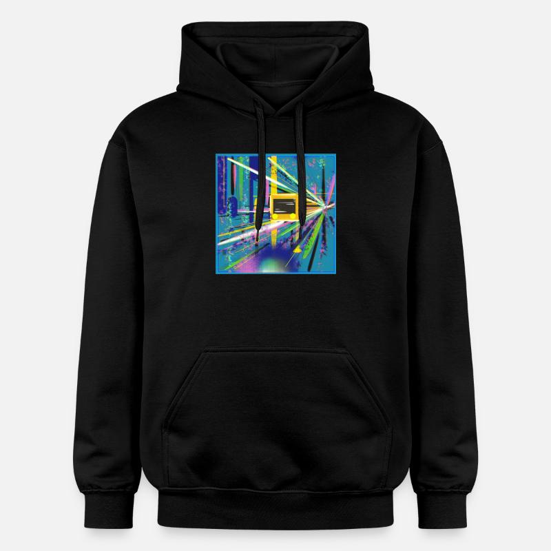 Abstrakte U-Bahn Berlin Graffiti Design - Gildan Unisex Softstyle® Midweight Hoodie - Schwarz