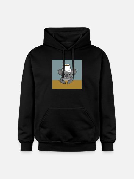 Koala Coffee Break - Gildan Unisex Softstyle® Midweight Hoodie - black