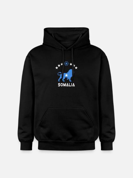Somalia Lion Design - Gildan Unisex Softstyle® Midweight Hoodie - black