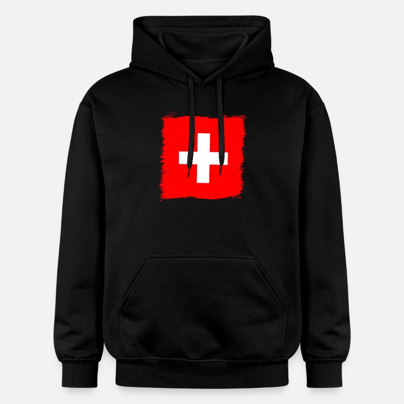Cadeau du drapeau suisse suisse - Sweat à capuche Softstyle® Gildan Unisexe - noir