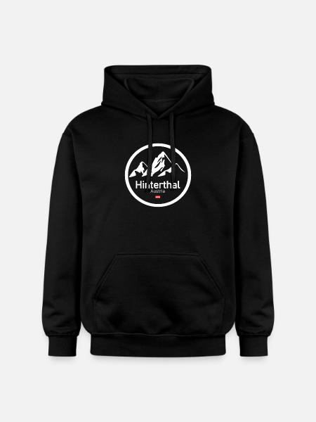 Hinterthal Alpenlogo Kreis - Gildan Unisex Softstyle® Midweight Hoodie - Schwarz