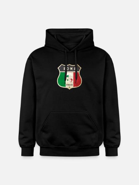 Rom Italien Våbenskjold Flag Design - Gildan Softstyle® Midweight unisex-hoodie - sort