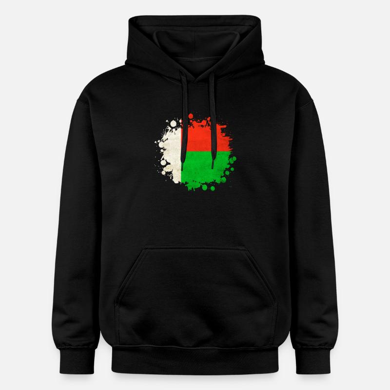 Blob de drapeaux de Madagascar - Sweat à capuche Softstyle® Gildan Unisexe - noir